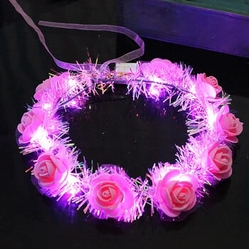 10 ΤΕΜ LED Flower Crown Fairy 14-LED Light Up Hair Wreath Party Floral Headpiece Hair Band Γενέθλια γάμου Φωτεινή κορδέλα