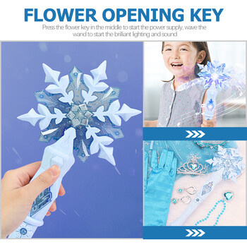 Light Up Glow Snowflake Ραβδί Kid Girl Cosplay Light Up Snowflake Wand Glow Snow Stick Glow Stick Πριγκίπισσα Βασίλισσα Ραβδί παιχνιδιού ρόλων