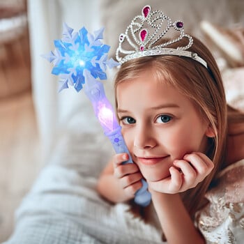 Light Up Glow Snowflake Ραβδί Kid Girl Cosplay Light Up Snowflake Wand Glow Snow Stick Glow Stick Πριγκίπισσα Βασίλισσα Ραβδί παιχνιδιού ρόλων