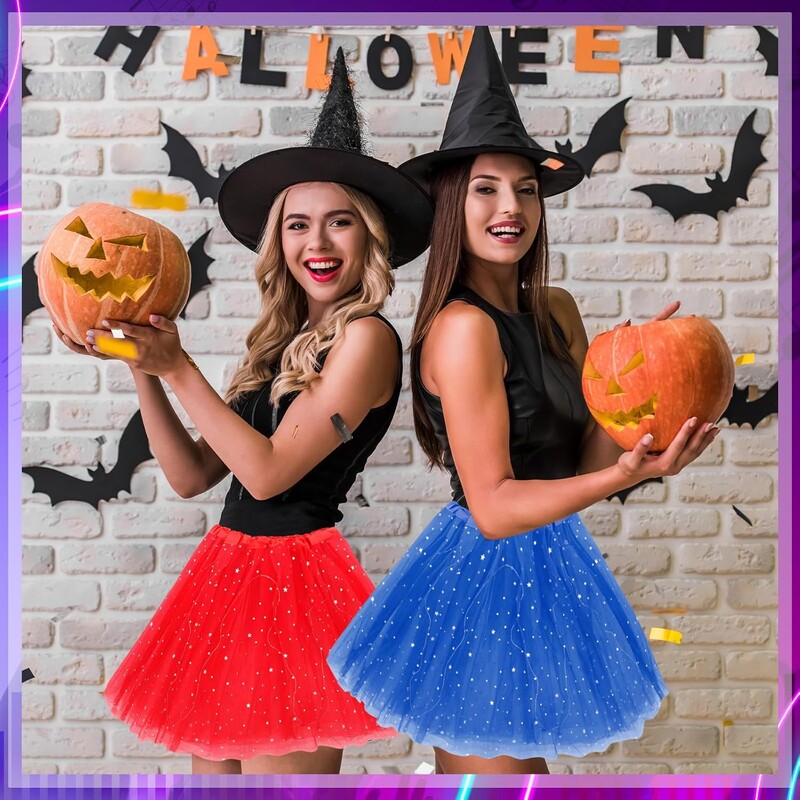 LED-es világító tutu szoknya flitterek csillagok balett tüll tutu szoknyák táncelőadás szoknya női lányoknak Halloween jelmez