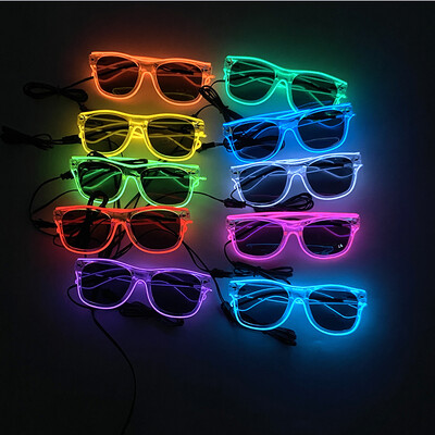 Ochelari de soare luminoși fluorescenți Ochelari de discoteca strălucitori cu LED-uri, cu ușoare, pentru petreceri de găină, ochelari intermitent neon, accesorii pentru ochelari