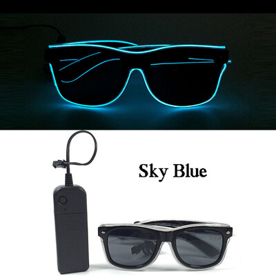 Fluoreszkáló világító napszemüvegek LED világító diszkószemüvegek könnyű leánybúcsú kellékekkel Neon villogó szemüvegek szemüveg kellékek