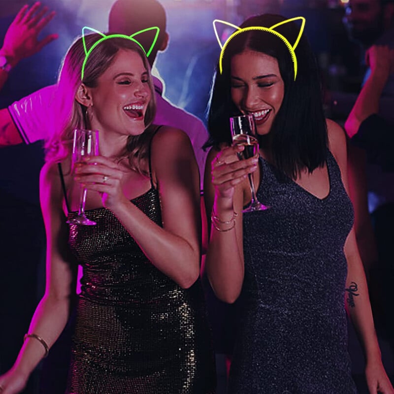 6db Fluoreszkáló hajkarika műanyag fejpánt, fénylő a sötétben party kellékek fotófülke születésnapi esküvői dekorációhoz babazuhany