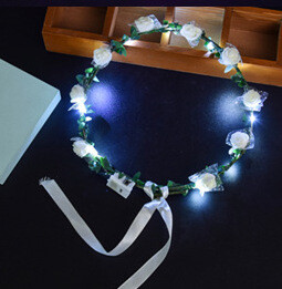 10 gab LED galvas saite Garland kāzu ballīšu kroņa ziedu galvas saite Gaišs matu vītne matu lente gaismas Ziemassvētku neona vainaga dekors