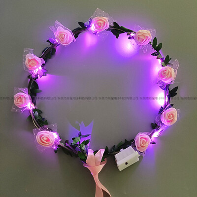 10 gab LED galvas saite Garland kāzu ballīšu kroņa ziedu galvas saite Gaišs matu vītne matu lente gaismas Ziemassvētku neona vainaga dekors