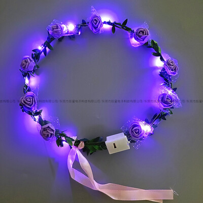 10 gab LED galvas saite Garland kāzu ballīšu kroņa ziedu galvas saite Gaišs matu vītne matu lente gaismas Ziemassvētku neona vainaga dekors