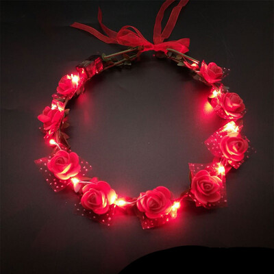10 gab LED galvas saite Garland kāzu ballīšu kroņa ziedu galvas saite Gaišs matu vītne matu lente gaismas Ziemassvētku neona vainaga dekors