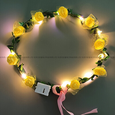 10 gab LED galvas saite Garland kāzu ballīšu kroņa ziedu galvas saite Gaišs matu vītne matu lente gaismas Ziemassvētku neona vainaga dekors