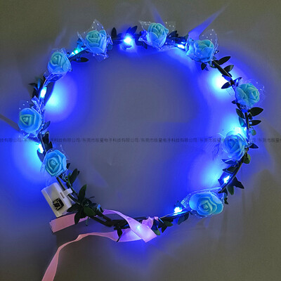 10 gab LED galvas saite Garland kāzu ballīšu kroņa ziedu galvas saite Gaišs matu vītne matu lente gaismas Ziemassvētku neona vainaga dekors