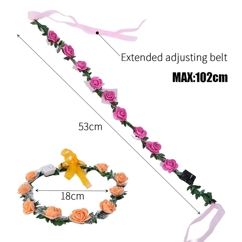 10 gab LED galvas saite Garland kāzu ballīšu kroņa ziedu galvas saite Gaišs matu vītne matu lente gaismas Ziemassvētku neona vainaga dekors