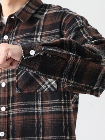 Lielizmēra 8xl 7xl rūtains krekls Vīriešu ziemas biezi vintage flaneļa garām piedurknēm liela izmēra 6xl brīvi vīriešu ikdienas maigi kleitu krekli