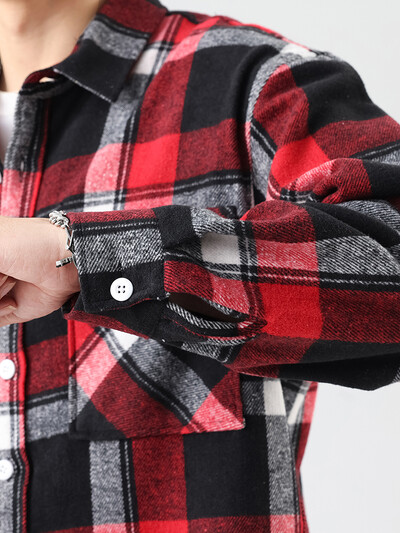 Lielizmēra 8xl 7xl rūtains krekls Vīriešu ziemas biezi vintage flaneļa garām piedurknēm liela izmēra 6xl brīvi vīriešu ikdienas maigi kleitu krekli