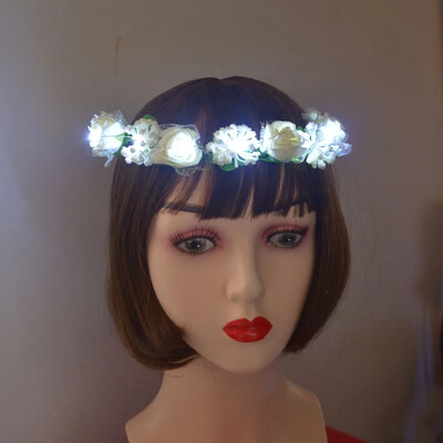 Γυναίκες Κορίτσια Νύφη LED που αναβοσβήνει Τεχνητό στεφάνι κεφαλόδεσμο γιρλάντα Φεστιβάλ Πάρτι Γάμος Γενέθλια Cosplay Halloween Χριστούγεννα