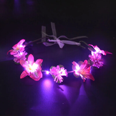 Γυναίκες Κορίτσια Νύφη LED που αναβοσβήνει Τεχνητό στεφάνι κεφαλόδεσμο γιρλάντα Φεστιβάλ Πάρτι Γάμος Γενέθλια Cosplay Halloween Χριστούγεννα