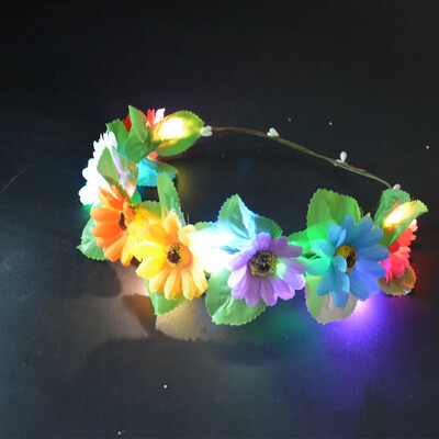 Γυναίκες Κορίτσια Νύφη LED που αναβοσβήνει Τεχνητό στεφάνι κεφαλόδεσμο γιρλάντα Φεστιβάλ Πάρτι Γάμος Γενέθλια Cosplay Halloween Χριστούγεννα