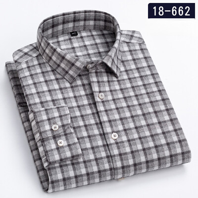 Jaunums kreklā 100% kokvilnas slīpēšanas krekli ar garām piedurknēm vīriešiem slim piegriezuma ikdienišķs vienkāršs krekls elegants vienas kabatas kurtu zoba apģērbs