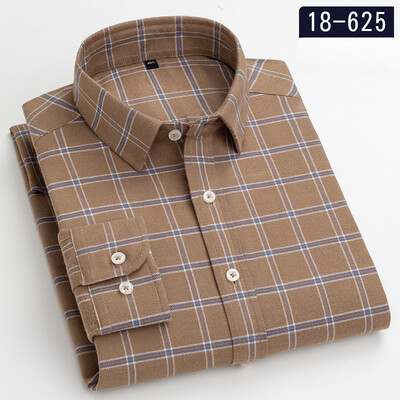 Jaunums kreklā 100% kokvilnas slīpēšanas krekli ar garām piedurknēm vīriešiem slim piegriezuma ikdienišķs vienkāršs krekls elegants vienas kabatas kurtu zoba apģērbs