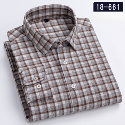 Jaunums kreklā 100% kokvilnas slīpēšanas krekli ar garām piedurknēm vīriešiem slim piegriezuma ikdienišķs vienkāršs krekls elegants vienas kabatas kurtu zoba apģērbs