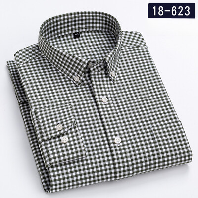 Jaunums kreklā 100% kokvilnas slīpēšanas krekli ar garām piedurknēm vīriešiem slim piegriezuma ikdienišķs vienkāršs krekls elegants vienas kabatas kurtu zoba apģērbs