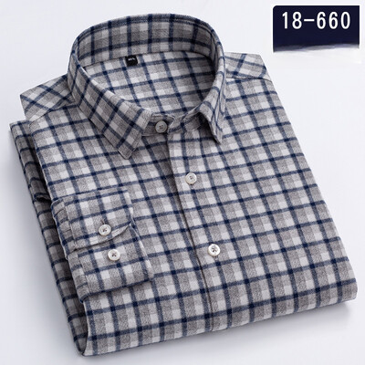 Jaunums kreklā 100% kokvilnas slīpēšanas krekli ar garām piedurknēm vīriešiem slim piegriezuma ikdienišķs vienkāršs krekls elegants vienas kabatas kurtu zoba apģērbs