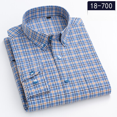 Jaunums kreklā 100% kokvilnas slīpēšanas krekli ar garām piedurknēm vīriešiem slim piegriezuma ikdienišķs vienkāršs krekls elegants vienas kabatas kurtu zoba apģērbs