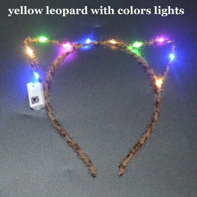 Sievietes, meitenes, LED mirgojošs kaķis lapsas ausis, matu stīpa, mirdzoša stīga, gaismiņas, galvas saite, ballīte kāzu dzimšanas diena, kosplejs Halovīni, Ziemassvētki