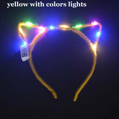 Sievietes, meitenes, LED mirgojošs kaķis lapsas ausis, matu stīpa, mirdzoša stīga, gaismiņas, galvas saite, ballīte kāzu dzimšanas diena, kosplejs Halovīni, Ziemassvētki