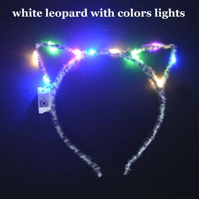 Sievietes, meitenes, LED mirgojošs kaķis lapsas ausis, matu stīpa, mirdzoša stīga, gaismiņas, galvas saite, ballīte kāzu dzimšanas diena, kosplejs Halovīni, Ziemassvētki