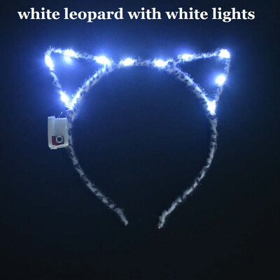 Sievietes, meitenes, LED mirgojošs kaķis lapsas ausis, matu stīpa, mirdzoša stīga, gaismiņas, galvas saite, ballīte kāzu dzimšanas diena, kosplejs Halovīni, Ziemassvētki