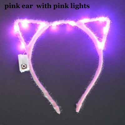 Sievietes, meitenes, LED mirgojošs kaķis lapsas ausis, matu stīpa, mirdzoša stīga, gaismiņas, galvas saite, ballīte kāzu dzimšanas diena, kosplejs Halovīni, Ziemassvētki