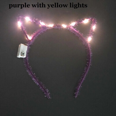 Sievietes, meitenes, LED mirgojošs kaķis lapsas ausis, matu stīpa, mirdzoša stīga, gaismiņas, galvas saite, ballīte kāzu dzimšanas diena, kosplejs Halovīni, Ziemassvētki