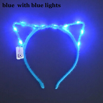 Sievietes, meitenes, LED mirgojošs kaķis lapsas ausis, matu stīpa, mirdzoša stīga, gaismiņas, galvas saite, ballīte kāzu dzimšanas diena, kosplejs Halovīni, Ziemassvētki