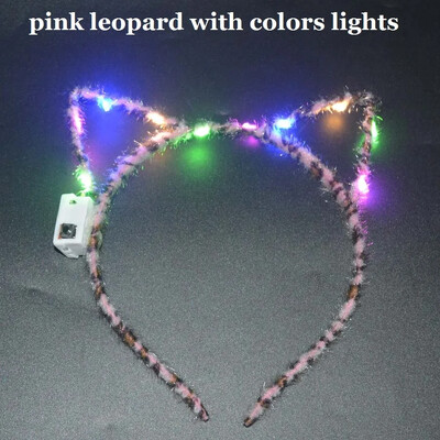 Sievietes, meitenes, LED mirgojošs kaķis lapsas ausis, matu stīpa, mirdzoša stīga, gaismiņas, galvas saite, ballīte kāzu dzimšanas diena, kosplejs Halovīni, Ziemassvētki