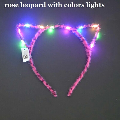 Sievietes, meitenes, LED mirgojošs kaķis lapsas ausis, matu stīpa, mirdzoša stīga, gaismiņas, galvas saite, ballīte kāzu dzimšanas diena, kosplejs Halovīni, Ziemassvētki