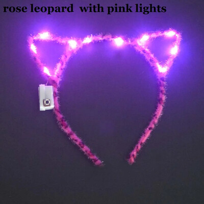 Sievietes, meitenes, LED mirgojošs kaķis lapsas ausis, matu stīpa, mirdzoša stīga, gaismiņas, galvas saite, ballīte kāzu dzimšanas diena, kosplejs Halovīni, Ziemassvētki