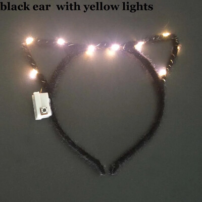 Sievietes, meitenes, LED mirgojošs kaķis lapsas ausis, matu stīpa, mirdzoša stīga, gaismiņas, galvas saite, ballīte kāzu dzimšanas diena, kosplejs Halovīni, Ziemassvētki