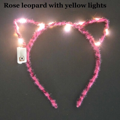 Sievietes, meitenes, LED mirgojošs kaķis lapsas ausis, matu stīpa, mirdzoša stīga, gaismiņas, galvas saite, ballīte kāzu dzimšanas diena, kosplejs Halovīni, Ziemassvētki