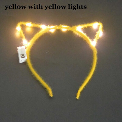 Sievietes, meitenes, LED mirgojošs kaķis lapsas ausis, matu stīpa, mirdzoša stīga, gaismiņas, galvas saite, ballīte kāzu dzimšanas diena, kosplejs Halovīni, Ziemassvētki