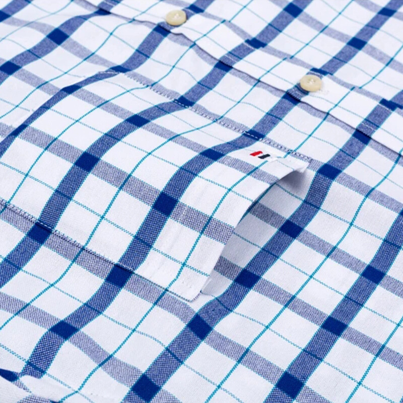 100% kokvilnas vasaras vīriešu Oksfordas krekli ar īsām piedurknēm rūtaini mīksta, regulāra piegriezuma formāla kleita krekls sociālā blūze vīriešu apģērbi, izmērs 7X