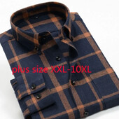 New Arrival Fashion Super Large Ανδρικά καρό μακρυμάνικα casual πουκάμισα Smart Flannel Ανοιξιάτικο και Φθινοπωρινό πουκάμισο Plus μέγεθος 2XL-9XL 10XL