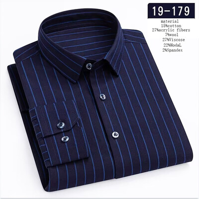 Uus särk luksuslik kõrge kvaliteediga villased pikkade varrukatega särgid meestele saleda vormiga pidulik särk pehme disainertopsid ruudulised kontoririided