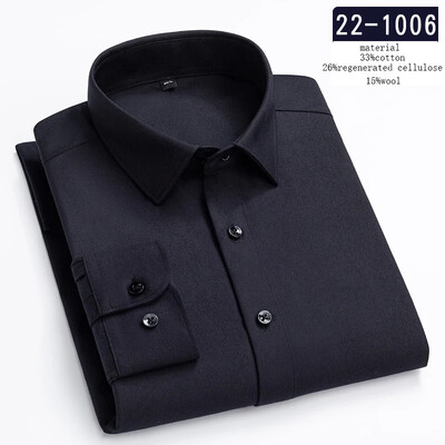 Uus särk luksuslik kõrge kvaliteediga villased pikkade varrukatega särgid meestele saleda vormiga pidulik särk pehme disainertopsid ruudulised kontoririided