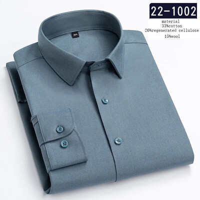 Uus särk luksuslik kõrge kvaliteediga villased pikkade varrukatega särgid meestele saleda vormiga pidulik särk pehme disainertopsid ruudulised kontoririided