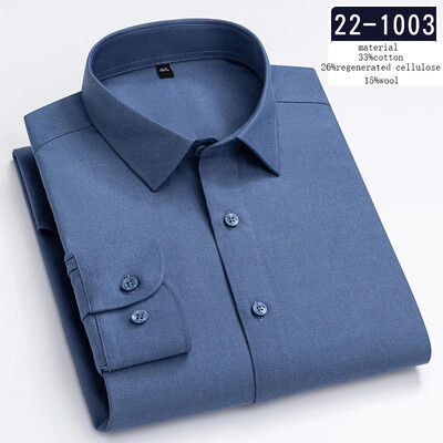 Uus särk luksuslik kõrge kvaliteediga villased pikkade varrukatega särgid meestele saleda vormiga pidulik särk pehme disainertopsid ruudulised kontoririided