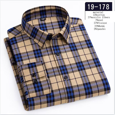 Uus särk luksuslik kõrge kvaliteediga villased pikkade varrukatega särgid meestele saleda vormiga pidulik särk pehme disainertopsid ruudulised kontoririided