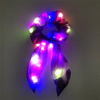 Led светещи ленти за коса Светещи панделки за коса Scrunchies Момичета Шапки Въже за коса Аксесоари за коса Светещи в тъмното Парти консумативи