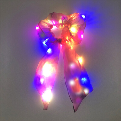 Led светещи ленти за коса Светещи панделки за коса Scrunchies Момичета Шапки Въже за коса Аксесоари за коса Светещи в тъмното Парти консумативи