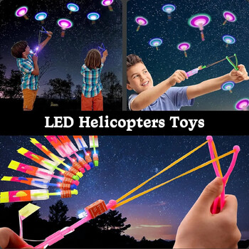 2023 Amazing Light Toy Glowing Helicopter Slingshot Led Light Arrow Rocket Helicopter Flying Toy Kids Party Δώρο γενεθλίων