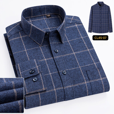 Nauji plius dydžio marškiniai 100% medvilnės marškiniai ilgomis rankovėmis vyrams ploni laisvalaikio marškiniai elegantiški paprasti marškiniai minkšti biuro languoti drabužiai