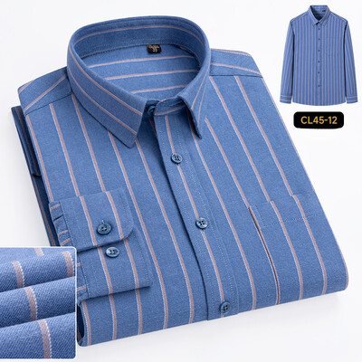 Nauji plius dydžio marškiniai 100% medvilnės marškiniai ilgomis rankovėmis vyrams ploni laisvalaikio marškiniai elegantiški paprasti marškiniai minkšti biuro languoti drabužiai